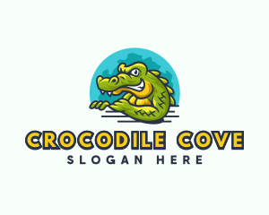 Crocodile - Wild Crocodile Reptile logo design