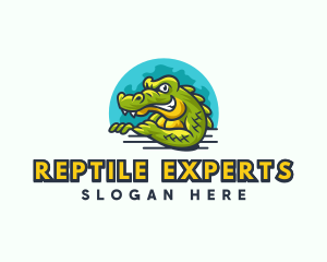 Wild Crocodile Reptile logo design