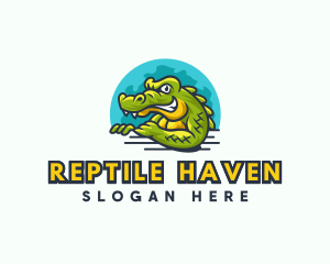 Wild Crocodile Reptile logo design