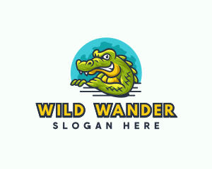 Wild Crocodile Reptile logo design