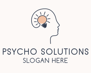 Psycho - Light Bulb Mental Therapy logo design