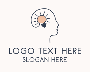 Intelligent - Light Bulb Mental Therapy logo design