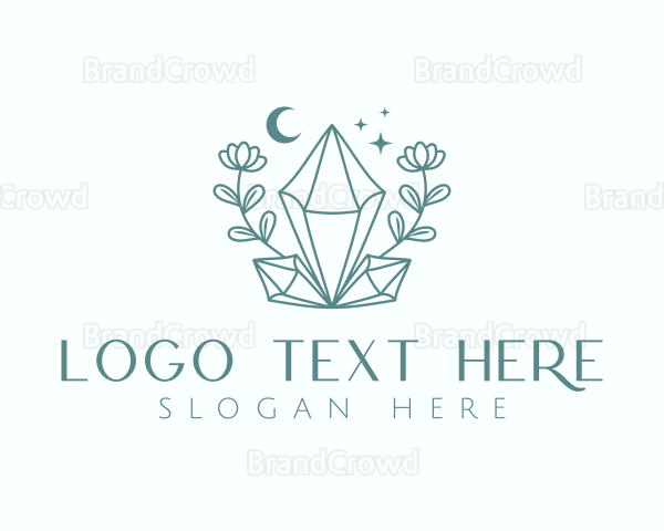 Crystal Moon Flower Logo