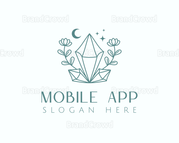 Crystal Moon Flower Logo