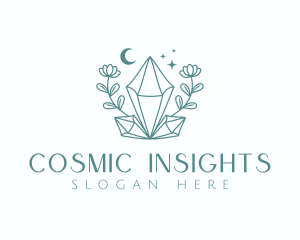 Crystal Moon Flower logo design