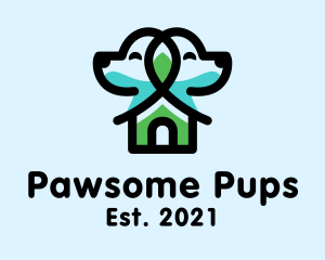 Symmetrical Dog House logo design