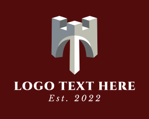 Defense - 3D Tower Defense Letter logo design