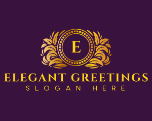 Luxury Ornamental Wreath logo design