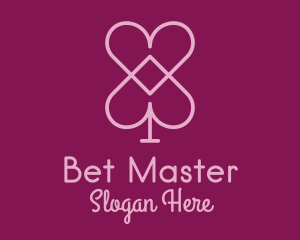 Betting - Pink Heart Spade logo design
