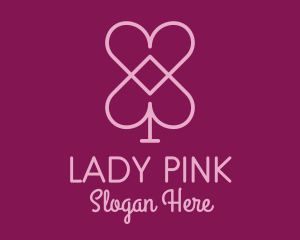 Pink Heart Spade  logo design