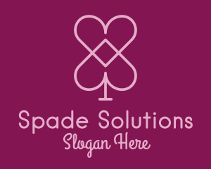 Spade - Pink Heart Spade logo design