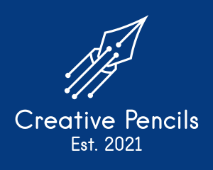 Digital Pen Rocket logo design