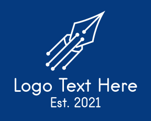 Write - Digital Pen Rocket logo design