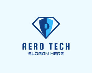 Diamond Tech Shield Security logo design