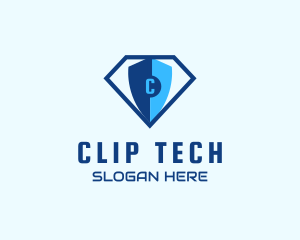 Diamond Tech Shield Security logo design