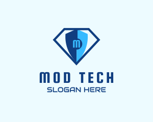 Diamond Tech Shield Security logo design