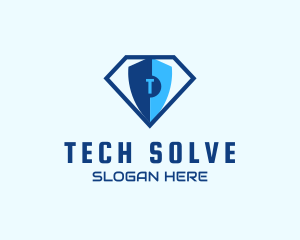 Diamond Tech Shield Security logo design