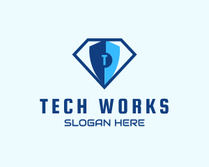 Diamond Tech Shield Security logo design