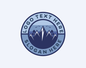Eruption - Mountain Adventure Trekking logo design