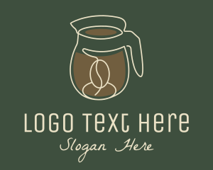 Coffee Bean - Monoline Coffee Pitcher logo design