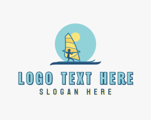 Skimboarding - Athletic Windsurfing Watersports logo design