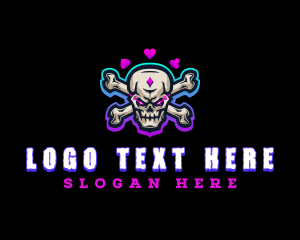 Spade - Skull Casino Gaming logo design