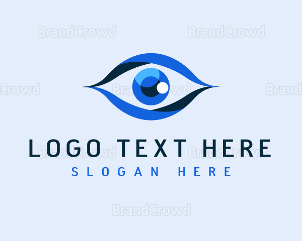 Blue Shiny Eye Lens Logo