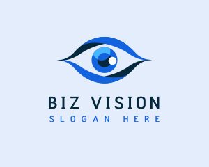 Blue Shiny Eye Lens logo design