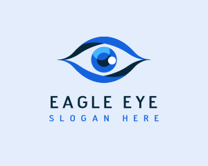 Blue Shiny Eye Lens logo design