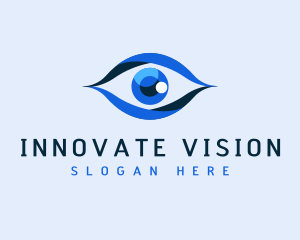 Blue Shiny Eye Lens logo design