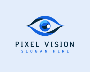 Blue Shiny Eye Lens logo design