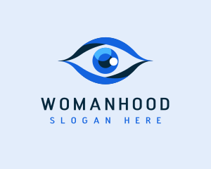 Vision - Blue Shiny Eye Lens logo design