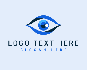 Eyeball - Blue Shiny Eye Lens logo design