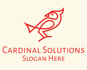 Red Cardinal Bird  logo design