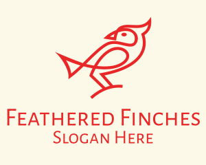 Red Cardinal Bird  logo design