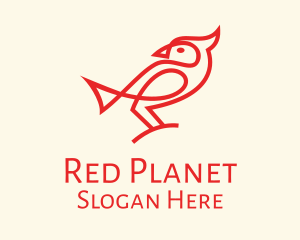 Red Cardinal Bird  logo design