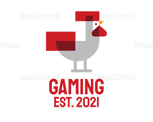 Pixel Rooster Poultry Logo