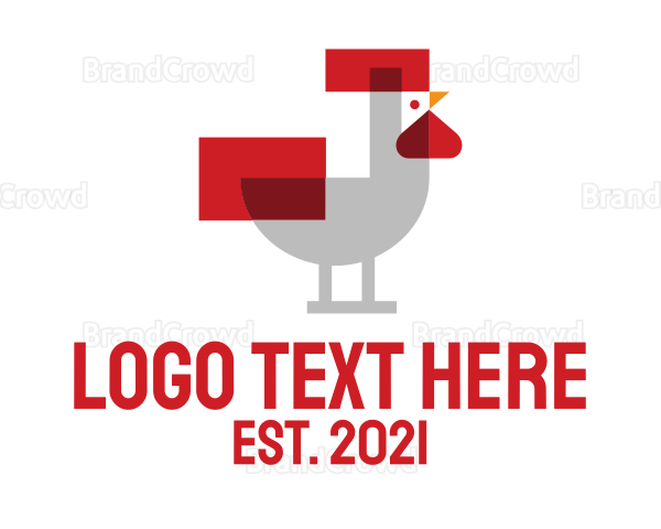 Pixel Rooster Poultry Logo