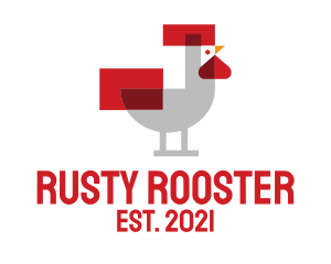 Pixel Rooster Poultry logo design