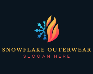 Snowflake Fire Energy Cooling logo design