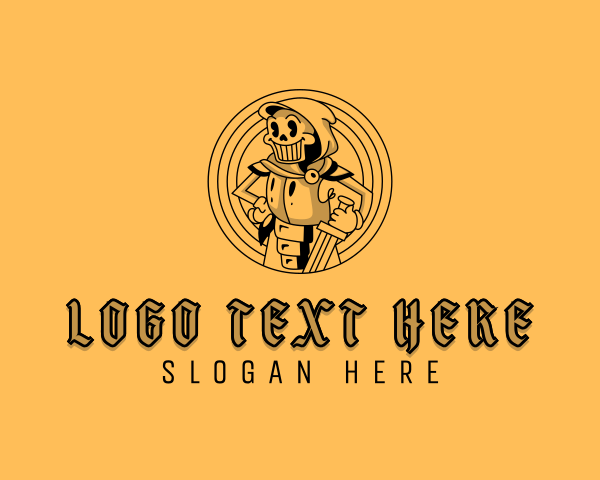 Skeleton - Skeleton Warrior Knight logo design