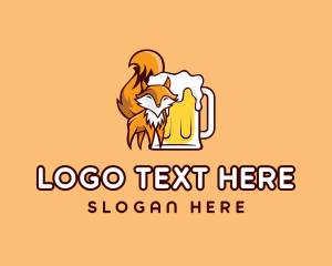 Bartender - Fox Beer Mug logo design