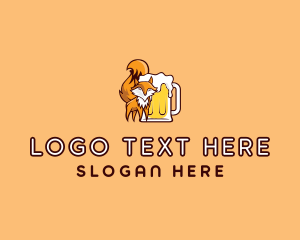 Liquor - Fox Beer Mug logo design