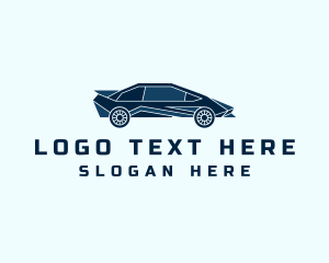 Auto Shop - Blue Sports Car logo design