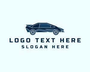 Racing - Blue Sports Car logo design