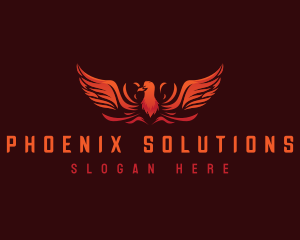 Phoenix - Blazing Fire Phoenix logo design