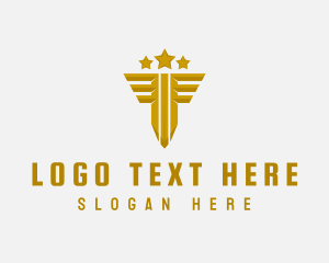Veteran - Modern Wings Letter T logo design