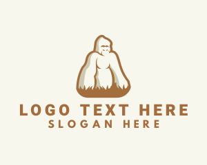 Homo Sapiens - Gorilla Zoo Wildlife logo design