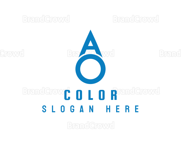 Liquid Droplet Letter AO Logo