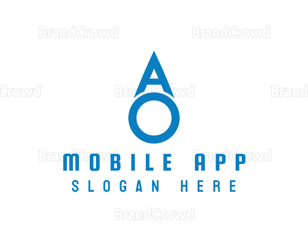 Liquid Droplet Letter AO Logo
